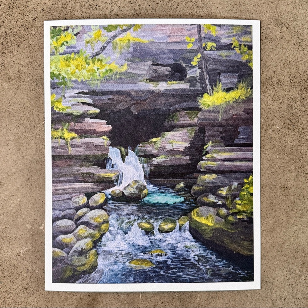 Blanchard Springs Art Print 8x10” Ozark Mountains Arkansas AR Stone County